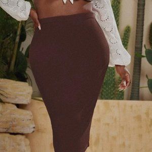 𝅺shein women bodycon calf length skirt